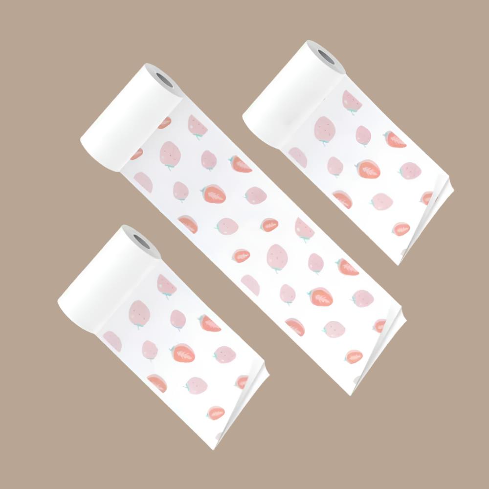 PoooliCreators Strawberries Sticky Paper 3 Rolls